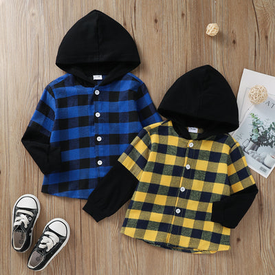Chaqueta Camisa a Cuadros con Capucha para Niño - Estilo Casual Moderno
