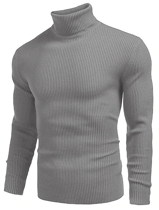 Suéter Cuello Alto Ajustado de Manga Larga para Hombre - Image 22