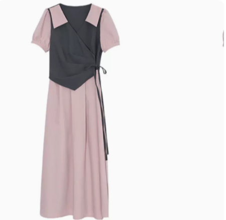 Vestido Camiseta Falso Dos Piezas Verano para Mujer - Image 3