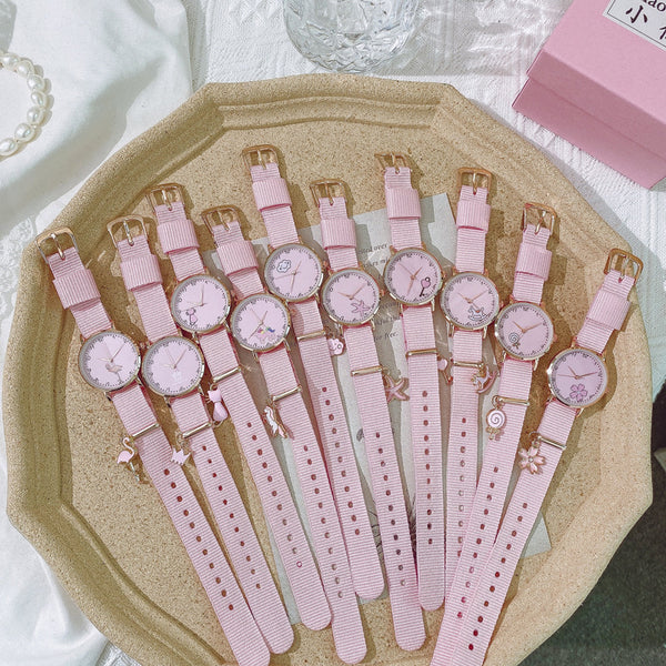 Reloj Colgante para Chicas con Diseño de Corazón y Estilo Macaron