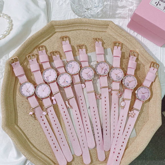 Reloj Colgante para Chicas con Diseño de Corazón y Estilo Macaron