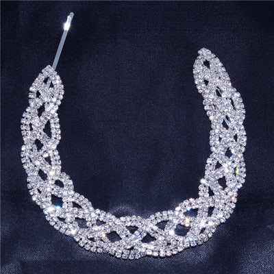 Tocado Nupcial con Cadena de Gota de Agua y Cristales de Fantasía - Image 19