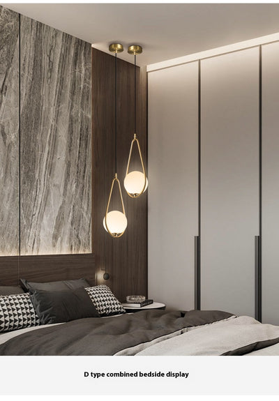 Lámpara Colgante de Cobre Minimalista Moderna para Dormitorio - Image 9