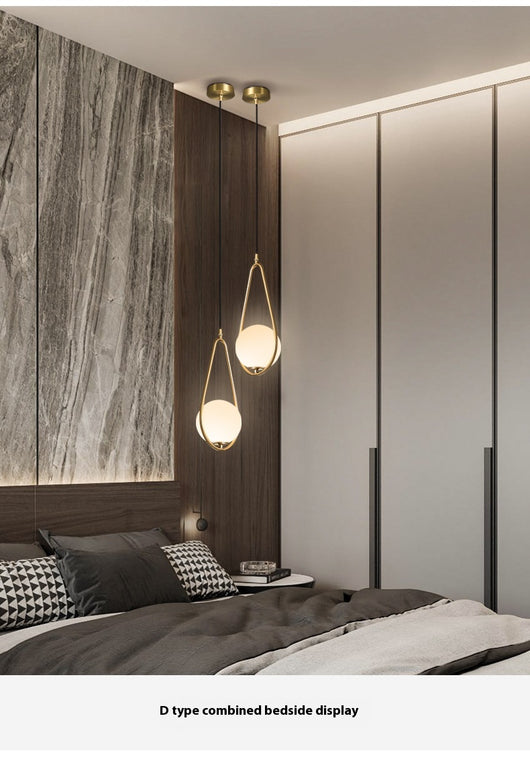 Lámpara Colgante de Cobre Minimalista Moderna para Dormitorio - Image 9