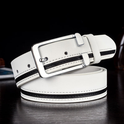 Cinturón de Cuero Blanco para Hombre - Estilo Moderno - Image 9