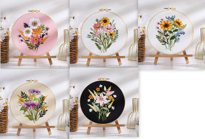 Kit de Bordado DIY Ramo de Flores Coloridas para Cuadro Colgante - Image 7