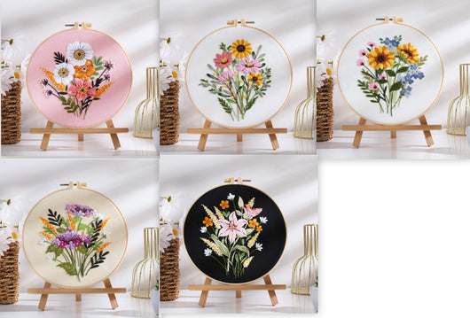 Kit de Bordado DIY Ramo de Flores Coloridas para Cuadro Colgante - Image 7