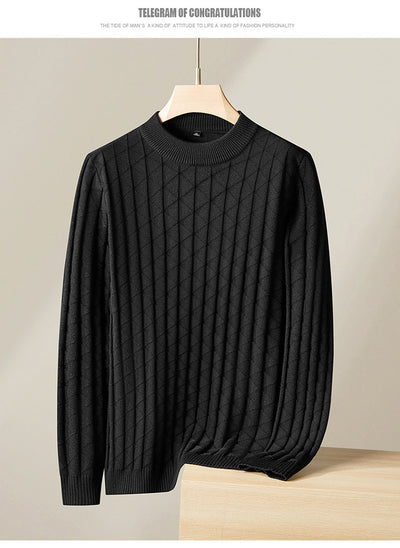 Suéter Tejido Oversize para Hombre Talla Grande Cuello Redondo - Image 10