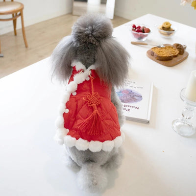 Abrigo Navideño para Mascotas con Cuello Acolchado y Nudo Chino - Image 9
