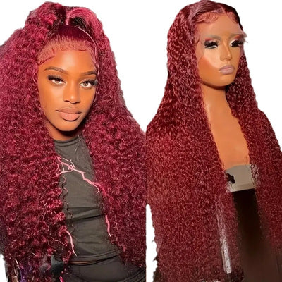 Peluca Rizada Rojo Vino - Cambio de Look Instantáneo - Image 4