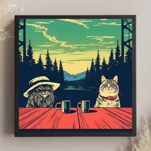 Cuadro Decorativo Retro Gato Cartoon para Hogar y Restaurantes - Image 3