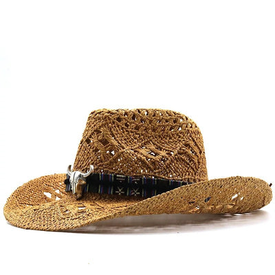 Sombrero Vaquero de Paja para Playa - Protección Solar para Mujeres - Image 9