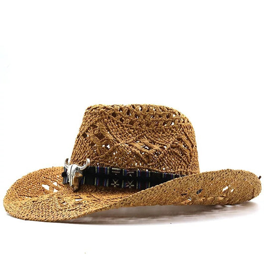 Sombrero Vaquero de Paja para Playa - Protección Solar para Mujeres - Image 9