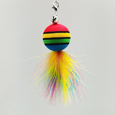 Glittery brown PVC rod cat toy with a flexible steel wire for attaching various replacement heads. - Image 17