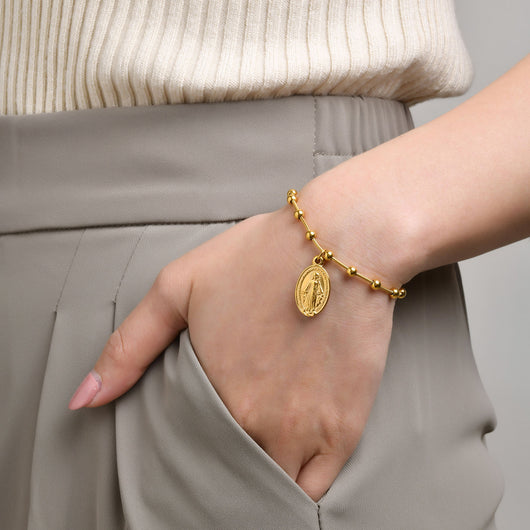 Pulsera de Acero Inoxidable Diseño Cruz Ovalado - Image 8