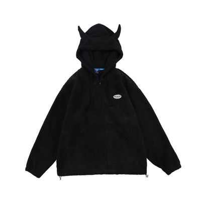 Sudadera con Capucha Diseño Cuernos Moda Alternativa Unisex - Image 2