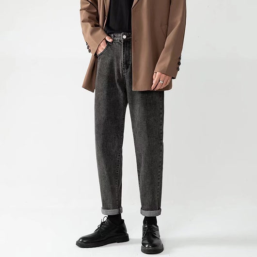 Pantalones Cropped Azul Claro Corte Recto Hombre - Image 8