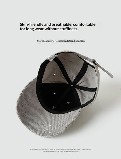 Gorra de Béisbol Pana Ancha Elegante y Versátil para Hombre - Image 11