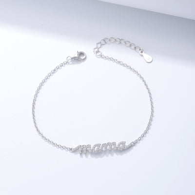 Pulsera Mamá de Plata 925 con Circonitas y Letras del Alfabeto - Image 2