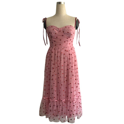 Vestido Lunares con Cintura Bandeau y Falda Amplia - Image 9