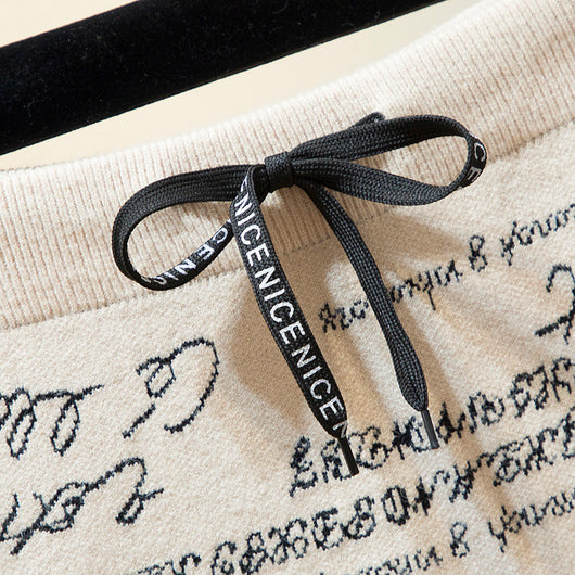 Falda Tejida de Cintura Alta con Cordón y Detalle de Letras - Image 11