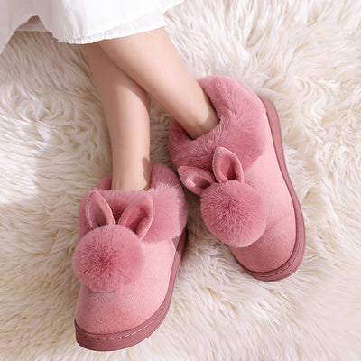 Pantuflas Cálidas de Conejo y Gato Felpa - Zapatillas de Casa Algodón Grueso Invierno - Image 29