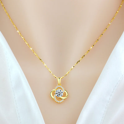 Collar Trébol Plata 925 Chapado en Oro Rosa 18k - Regalo Perfecto para Ella - Image 2
