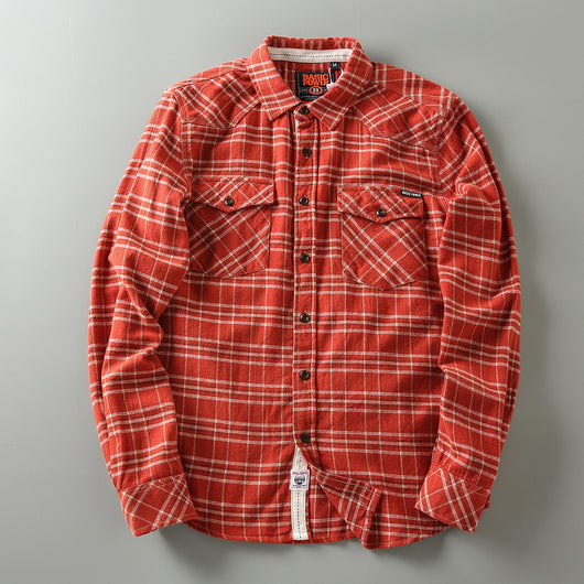 Camisa Retro de Algodón Lavado con Textura Gruesa