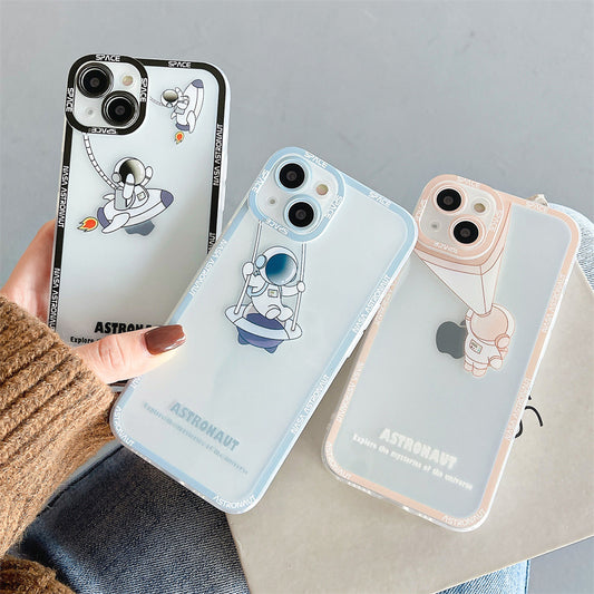 Funda Transparente para Celular con Diseño de Astronauta en Silicona