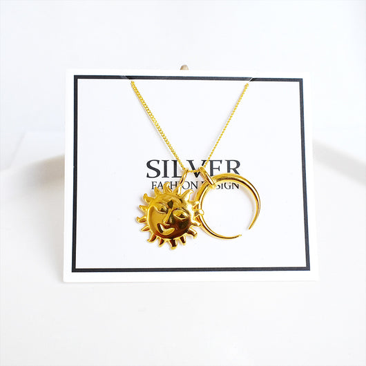 Collar de Plata Esterlina Sol y Luna - Image 14
