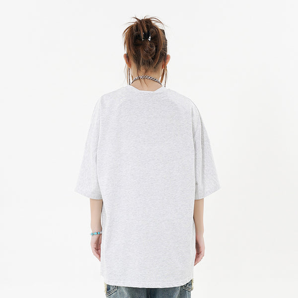 Camiseta Casual con Parche de Letras Bordadas para Hombre