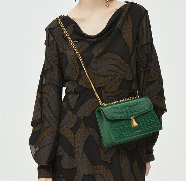 Bolso de Cuero One-Shoulder con Cadena para Mujer