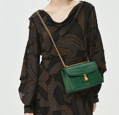 Bolso de Cuero One-Shoulder con Cadena para Mujer