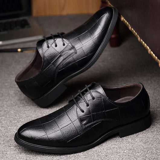 Zapatos Casuales Ejecutivos con Cordones Estilo Coreano Respirable Negro - Image 10
