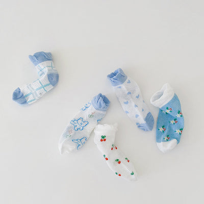 Calcetines de Malla Cuadriculados para Niños - Primavera y Verano - Image 23