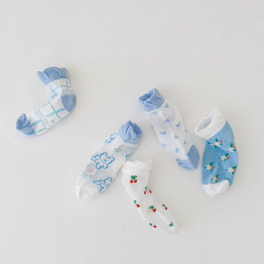 Calcetines de Malla Cuadriculados para Niños - Primavera y Verano - Image 23