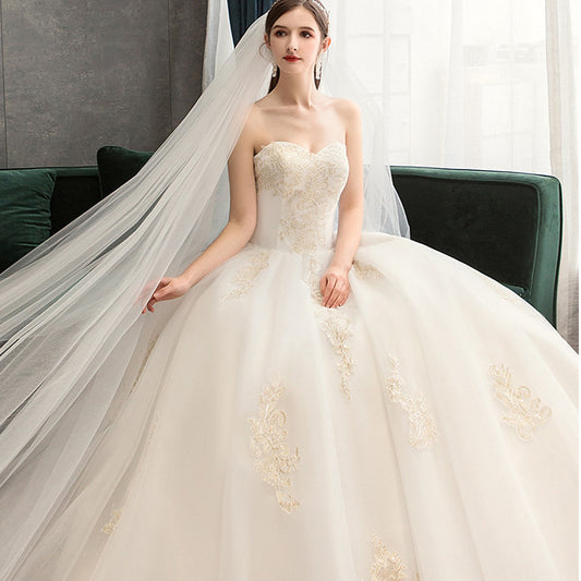 Vestido de Novia Manga Larga Bosque Encantado Lujo Cielo Estrellado con Cola - Image 2