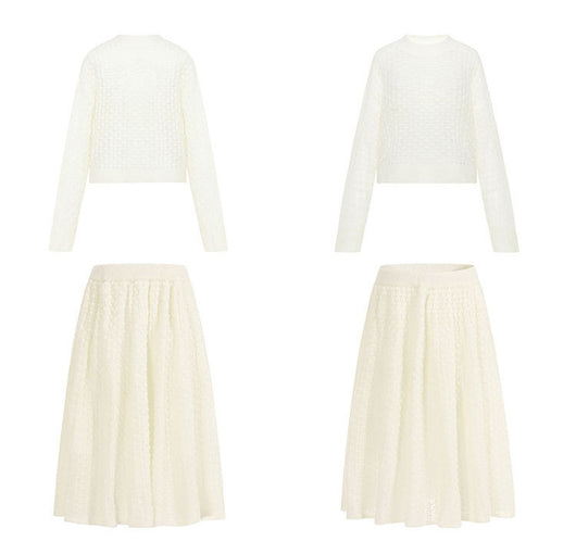 Vestido Largo Calado de Mohair con Manga Larga - Conjunto de Dos Piezas - Image 14