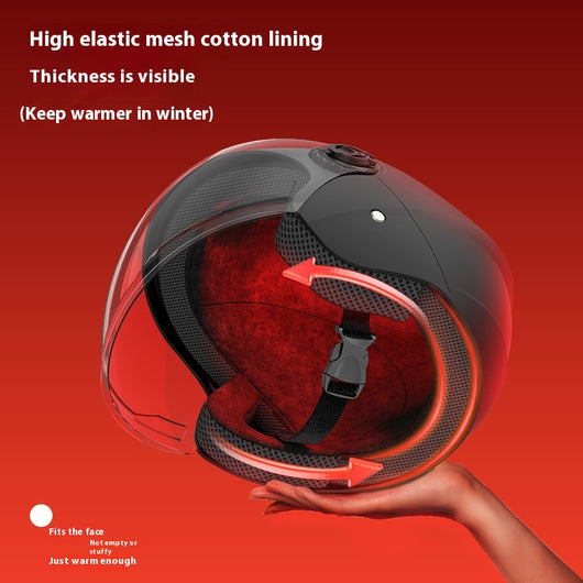 Casco de Moto Eléctrica con Aislamiento Térmico y Protección Contra el Viento - Image 3
