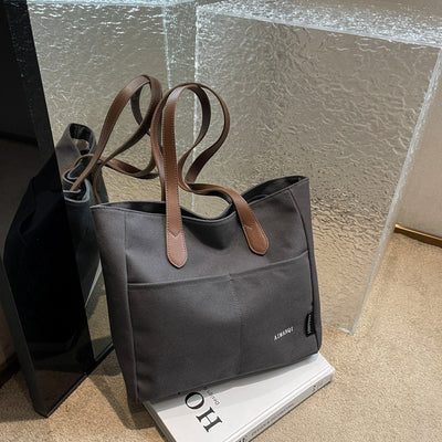 Bolso Tote de Lona con Textura - Capacidad Extra Grande para Hombro - Image 17