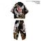 Conjunto Kimono Harajuku Estampado Digital Koi - Bata, Pantalones Cortos y Capa