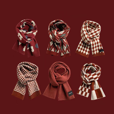 Bufanda Roja de Lana Tejida para Invierno - Diseño Navideño Mujer - Image 21