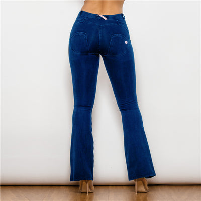 Pantalón Jean Negro Recto Cintura Media Pierna Ancha Levantacaderas con Elástico - Image 19