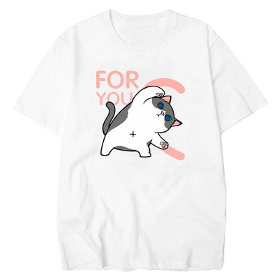 Playera Suelta con Estampado Cat Love - Image 8