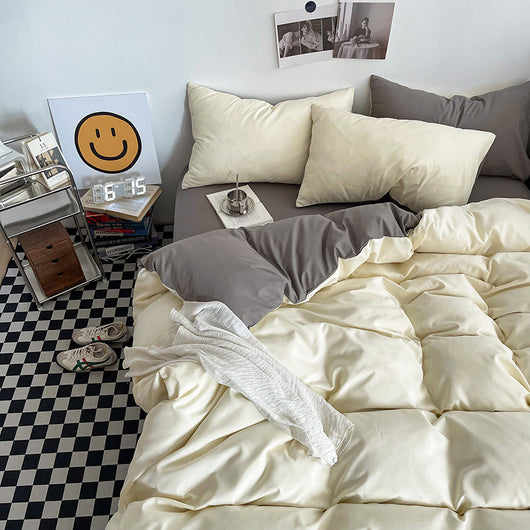 Juego de Cama de Algodón Lavado con Bloques de Color Coordinado - Image 14