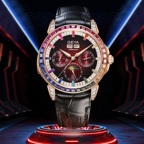 Reloj Automático Multifuncional Rainbow Circle Resistente al Agua para Hombre