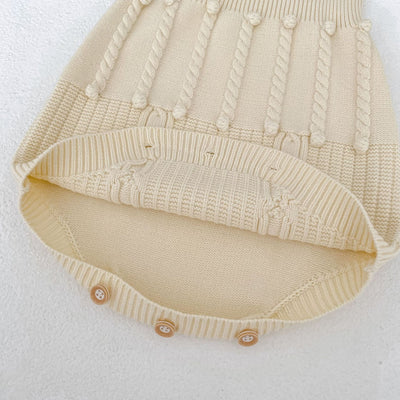 Conjunto de Dos Piezas: Enterizo Tejido con Bolas de Burbujas y Abrigo para Bebé Niña - Image 16