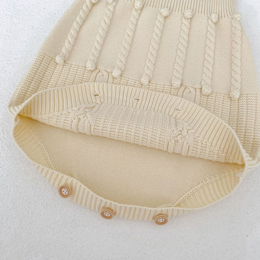 Conjunto de Dos Piezas: Enterizo Tejido con Bolas de Burbujas y Abrigo para Bebé Niña - Image 16