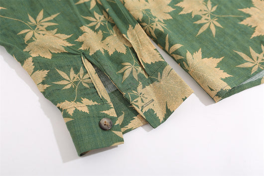 Camisa Manga Larga Estampado Hoja de Arce Hombre Estilo Japonés Primavera Otoño - Image 15