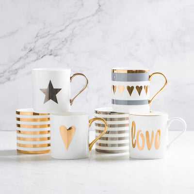 Tazas de Cerámica Pintadas a Mano con Detalles Dorados - Image 7